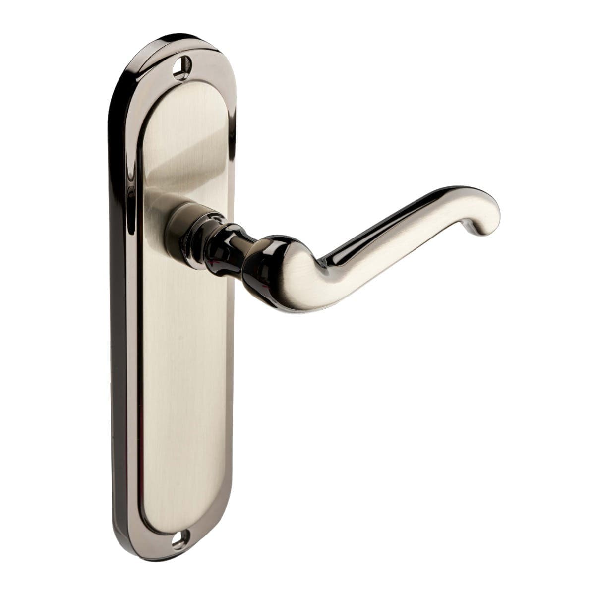 Turnberry Ornate Lever Door Handle - Dual Tone Satin & Black - Pair - Designer Levers