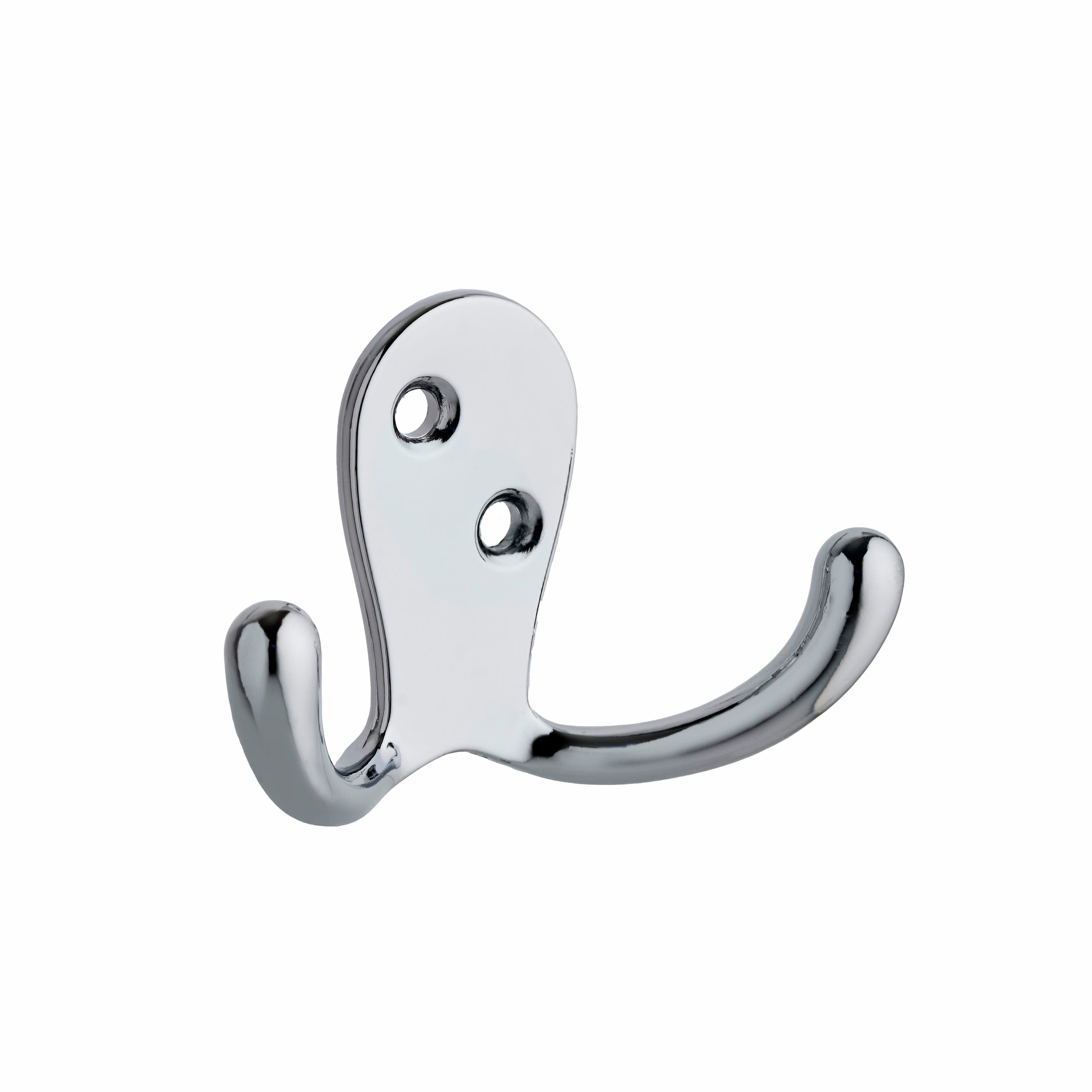 Double Robe Hook - Wide - Polished Chrome - Wall/Door Mountable - Decohooks