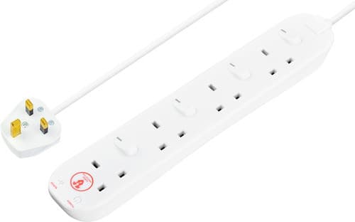 6 Skt 2M 13A Ind Sw Srg Ext Lead White SWSRG6210N-MP