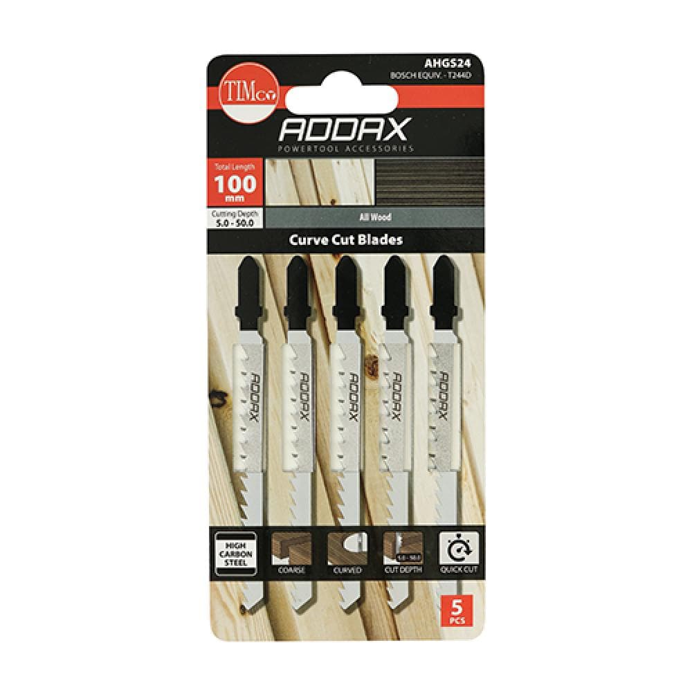 Timco AHGS24 Jigsaw Blades - Wood Cutting - Hcs Blades T244D Pack 5