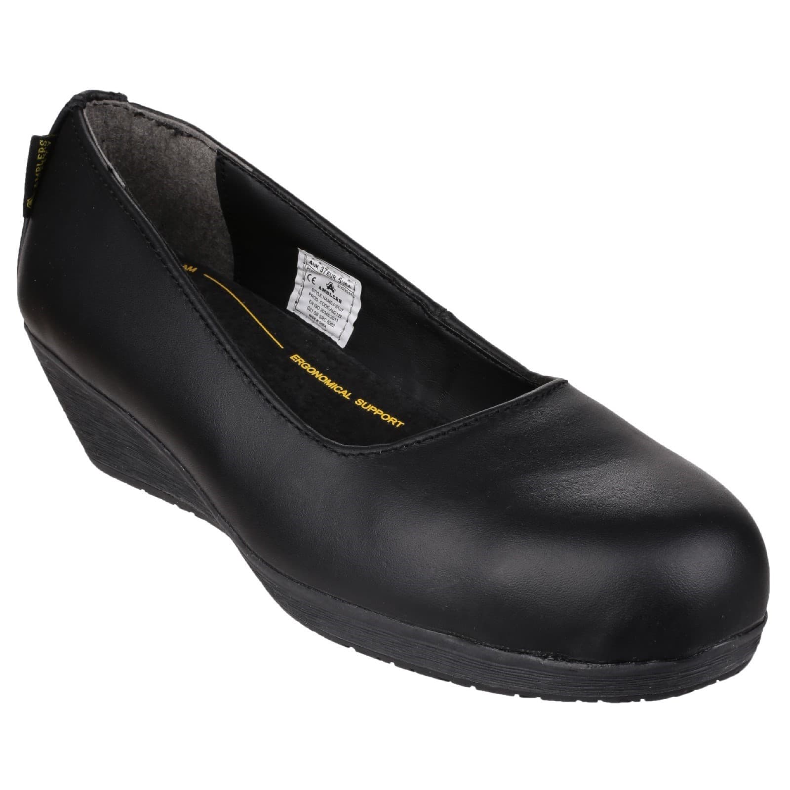 Amblers Safety Fs107 Antibacterial Memory Foam Slip On Wedged Safety Court Shoe Size 3 21555-34606-01
