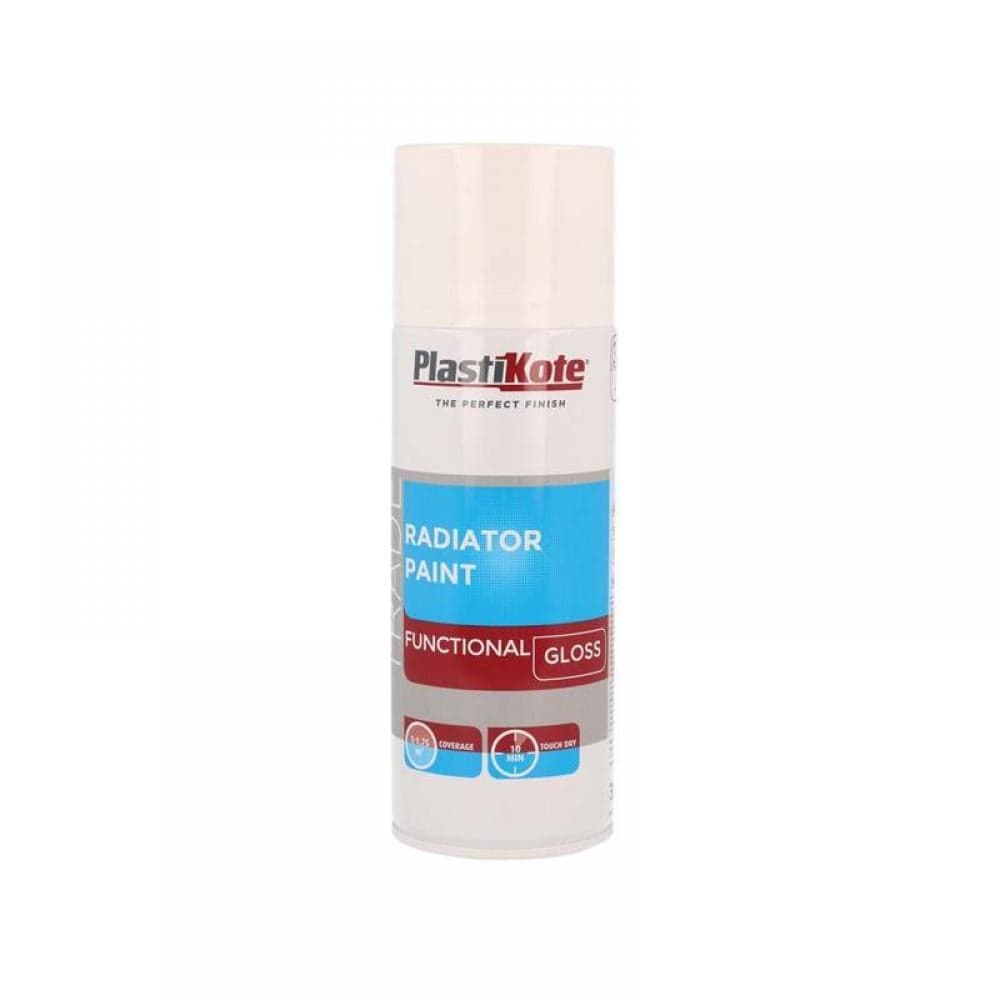 Plastikote 071016 Trade Radiator Spray Paint Gloss White 400Ml