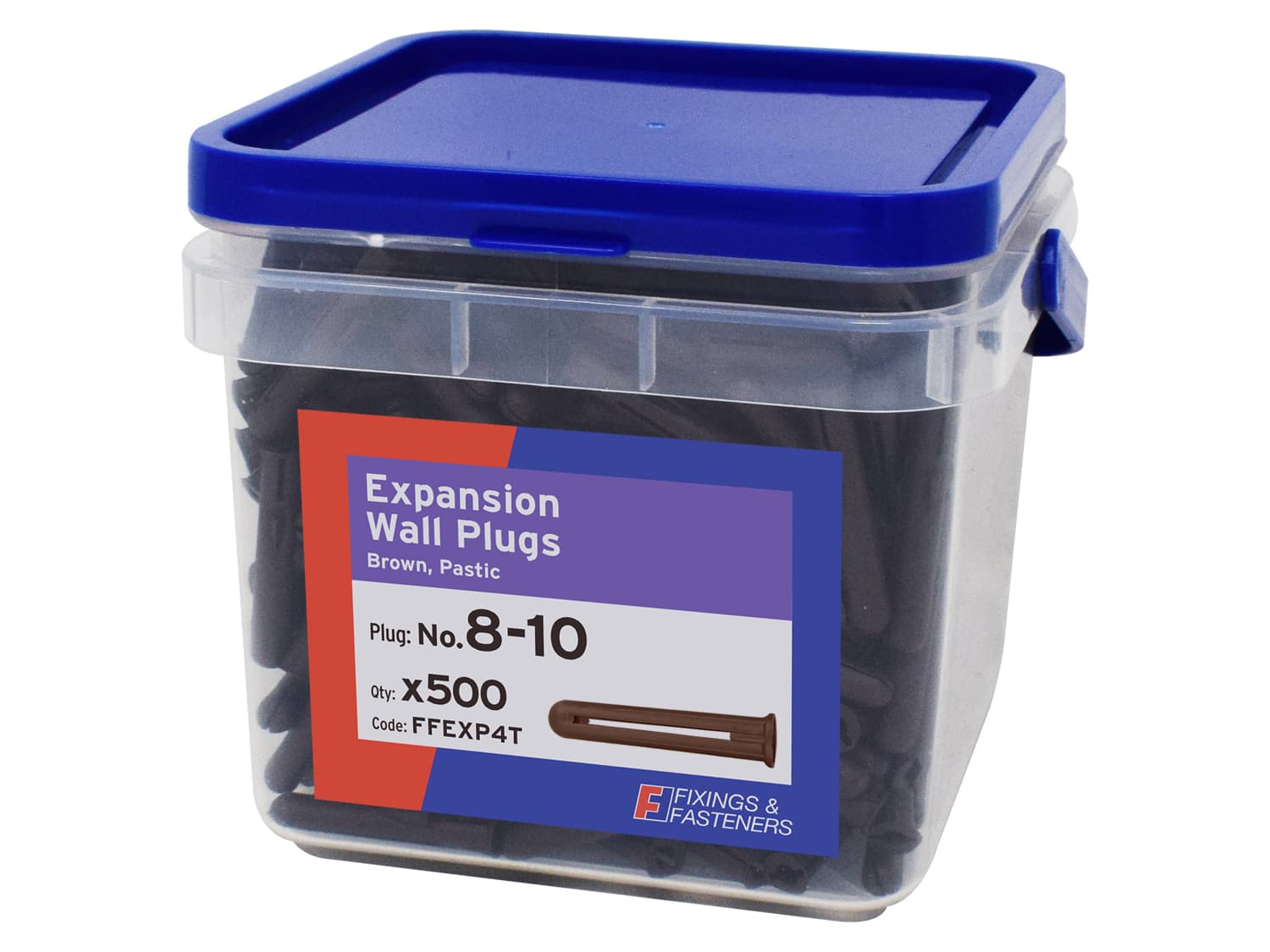 Fixings & Fasteners FFEXP4T Expansion Wall Plug Brown 8-10 Tub 500