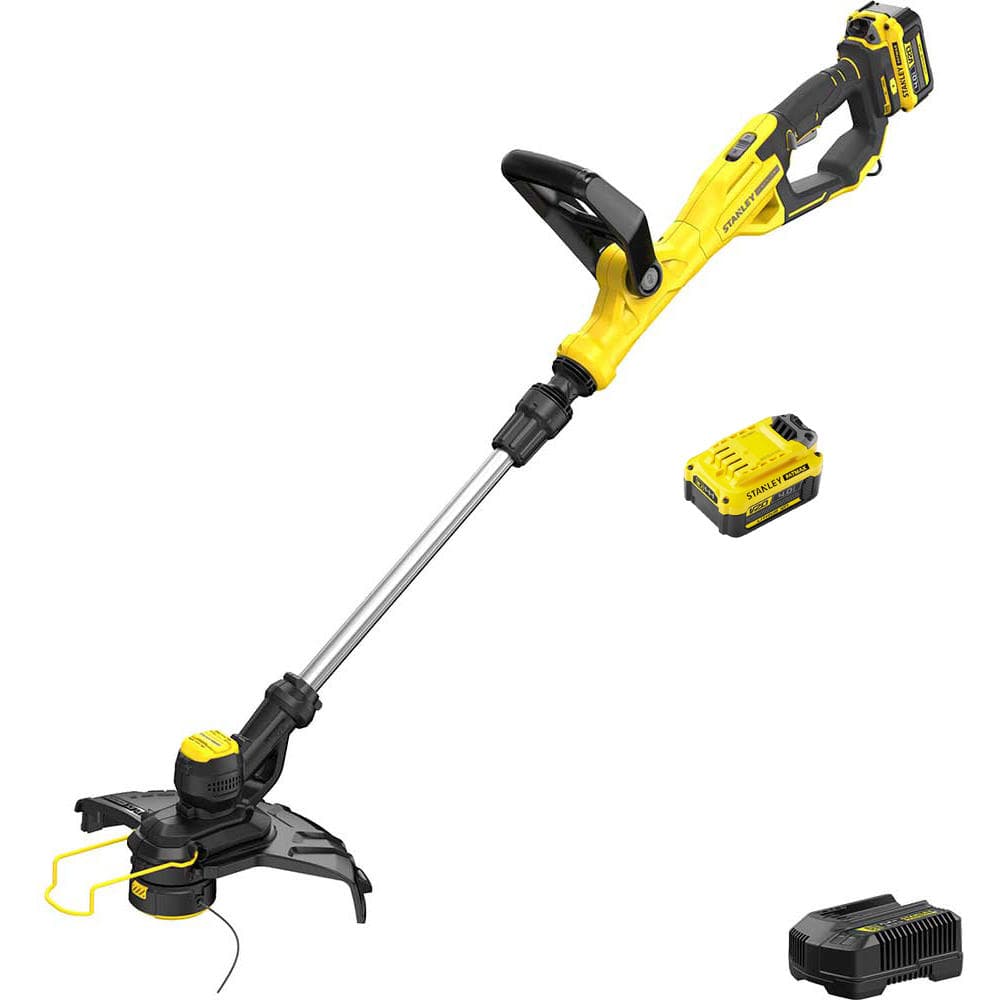 Stanley Fatmax V20 SFMCST933 18v Cordless Grass Trimmer 330mm 2 x 4ah Li-ion Battery Charger