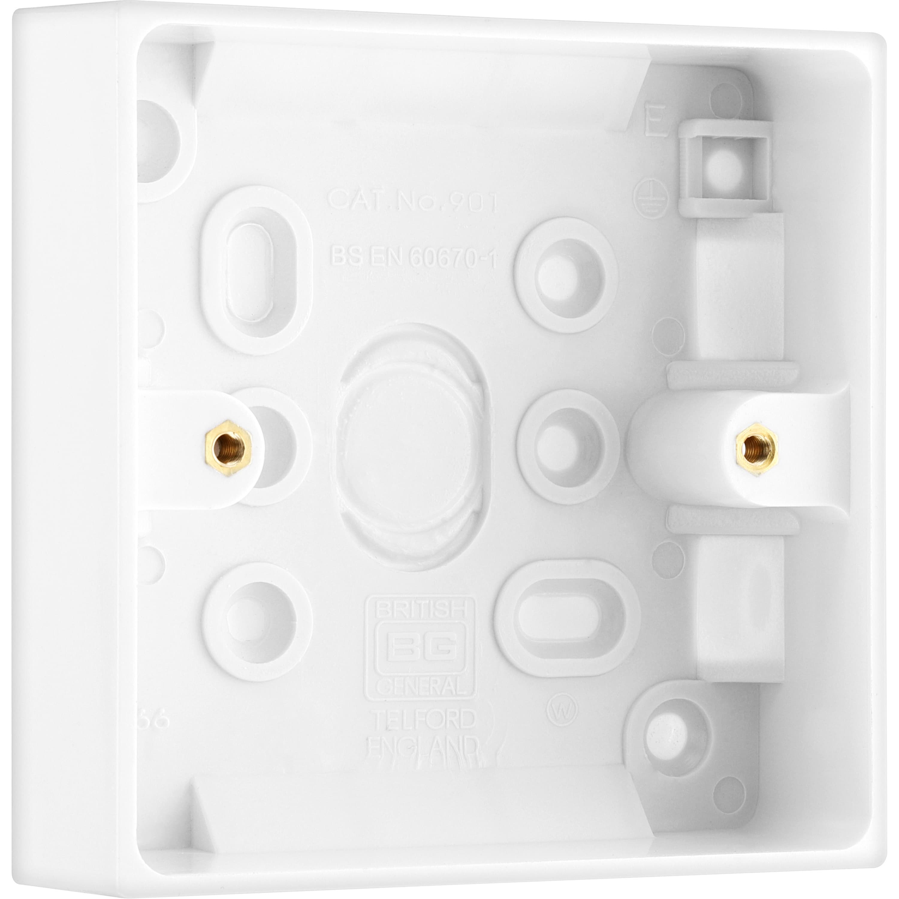 BG Electrical 901 1-Gang 32mm Surface Mounted Box Square Edge White
