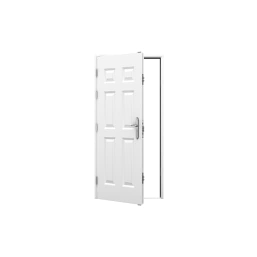 Lathams 6 Panel Steel Door 895 x 2020mm Lh Outwards