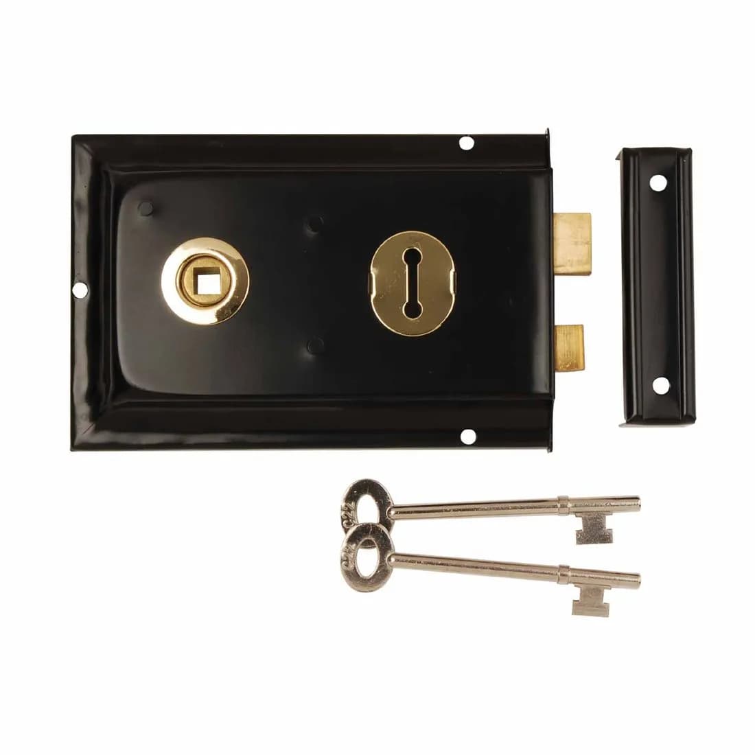 Double Handed Rim Lock Black 140 X 100Mm