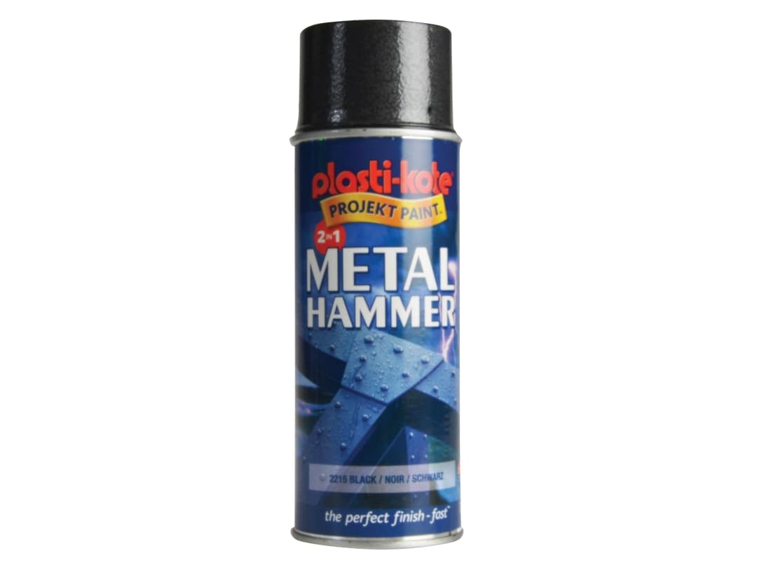 PlastiKote Metal Paint Hammer Spray Black 400ml 002215
