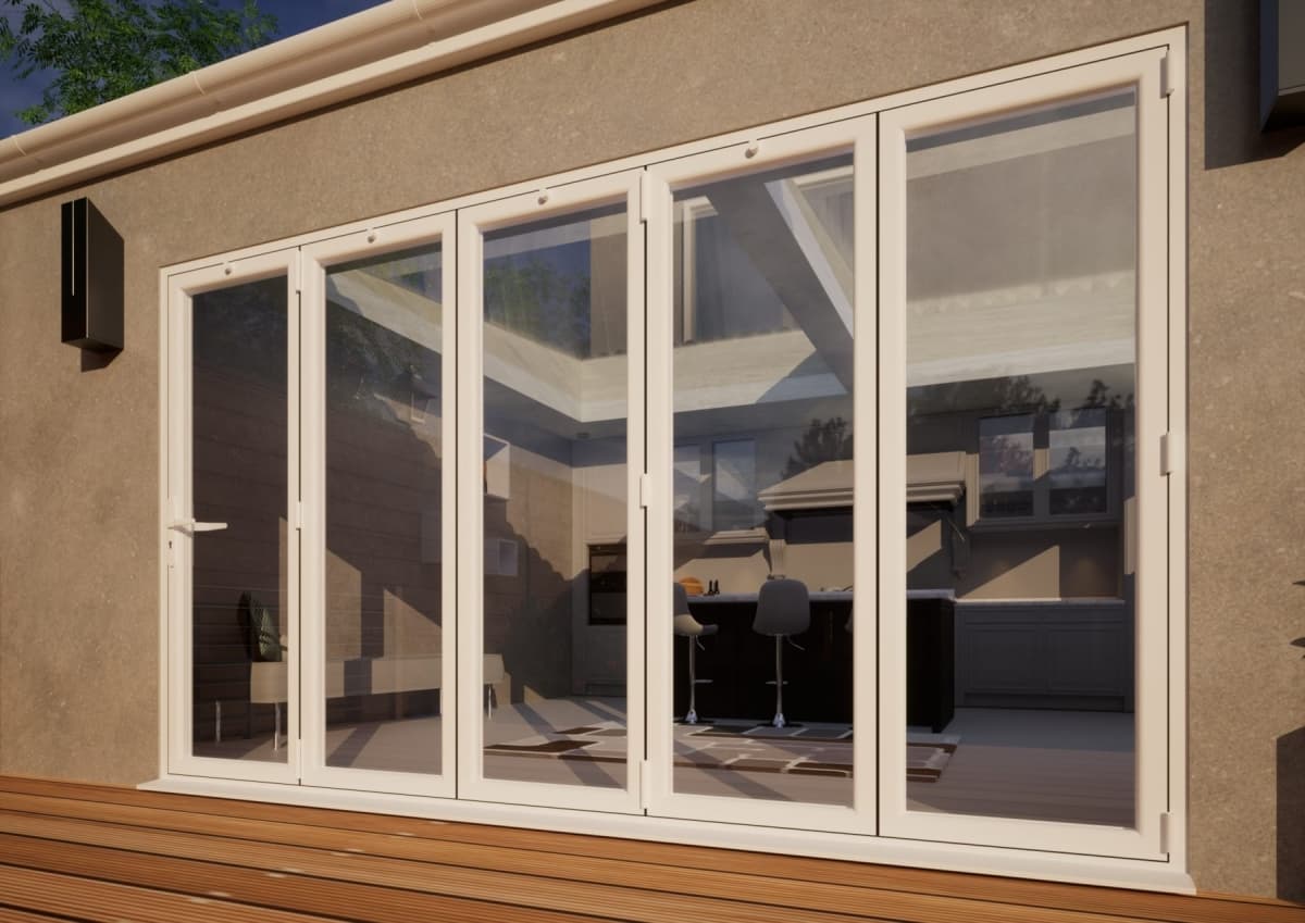 PVC Bifold Door - 3600mm White - 5 Right