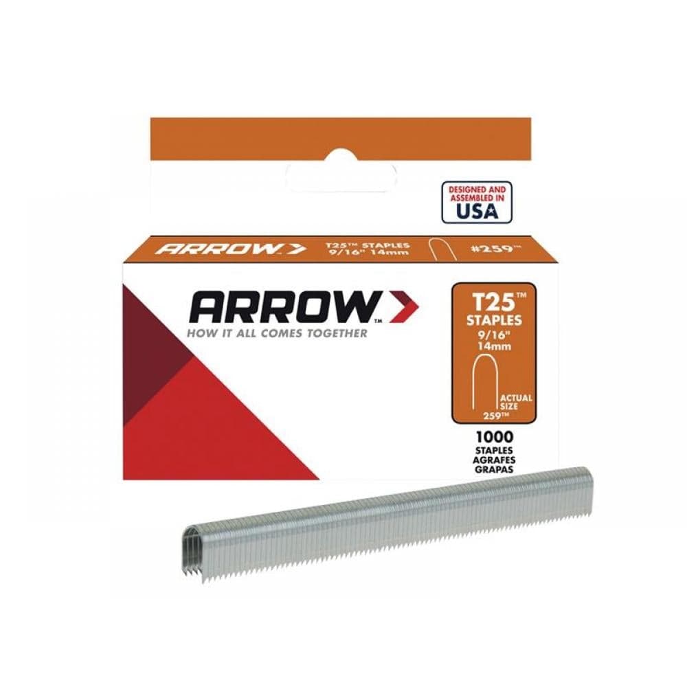 Arrow T25 Staples 14Mm (9/16In) (Box 1000)