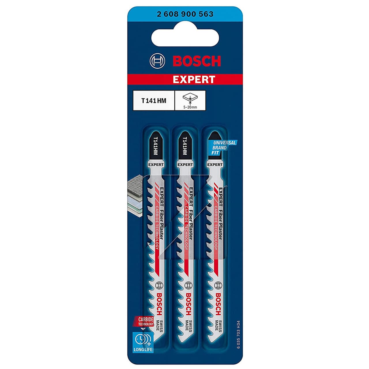 Bosch T141Hm Expert ‘Fiber Plaster’ Jigsaw Blades 100Mm (3 Pack)