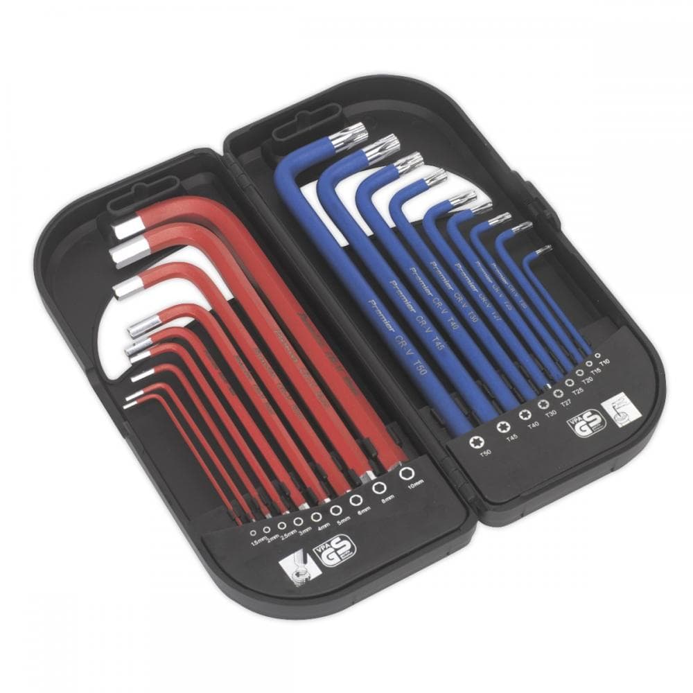 Sealey AK7176 Trx-Star* & Ball-End Hex Key Set 18Pc Long Anti-Slip