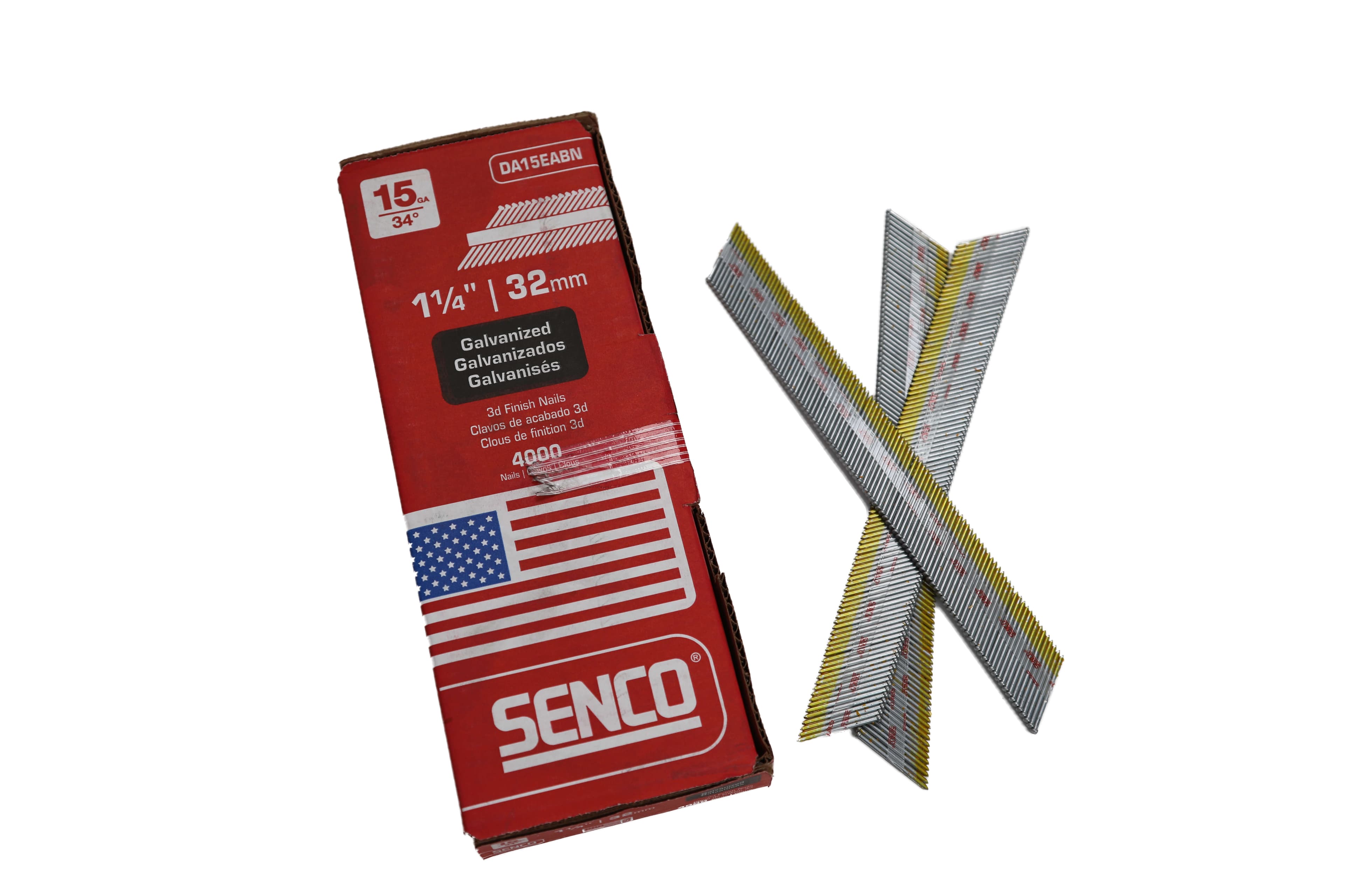 Senco DA15EABN 15-Gauge Da Finish Nail Galv ted 32Mm Box 4000