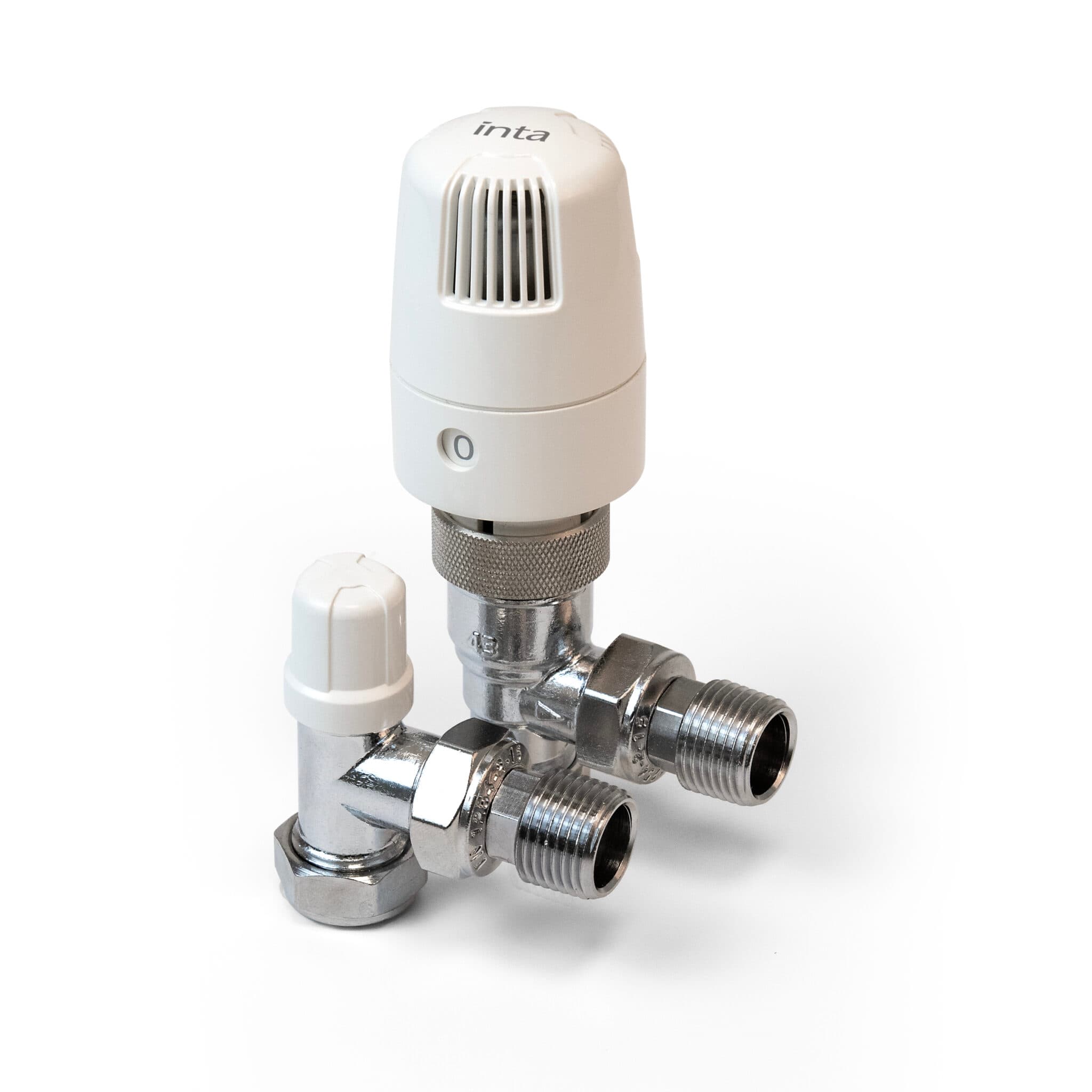 Inta i-Therm 108TWINA 10/8mm Angled TRV & Lockshield Twin Pack