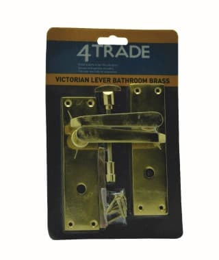 4trade Victorian Lever Bathroom Lock Handle Brass