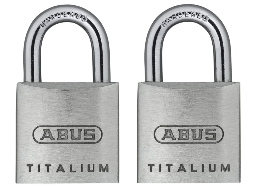 ABUS Mechanical 64TI/20mm TITALIUM™ Padlock Carded Twin Pack 10056373-01
