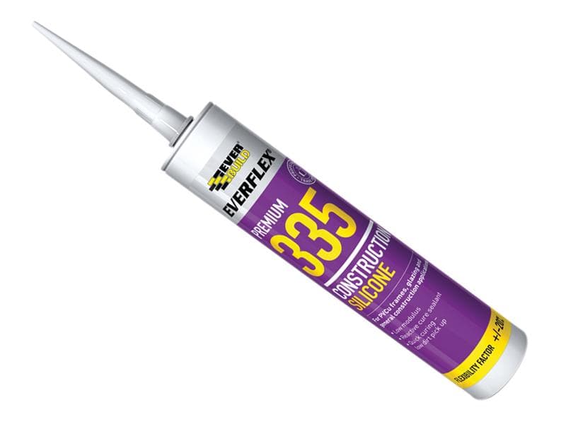 Everbuild Sika 486153 Everflex® 335 Construction Silicone White 295Ml