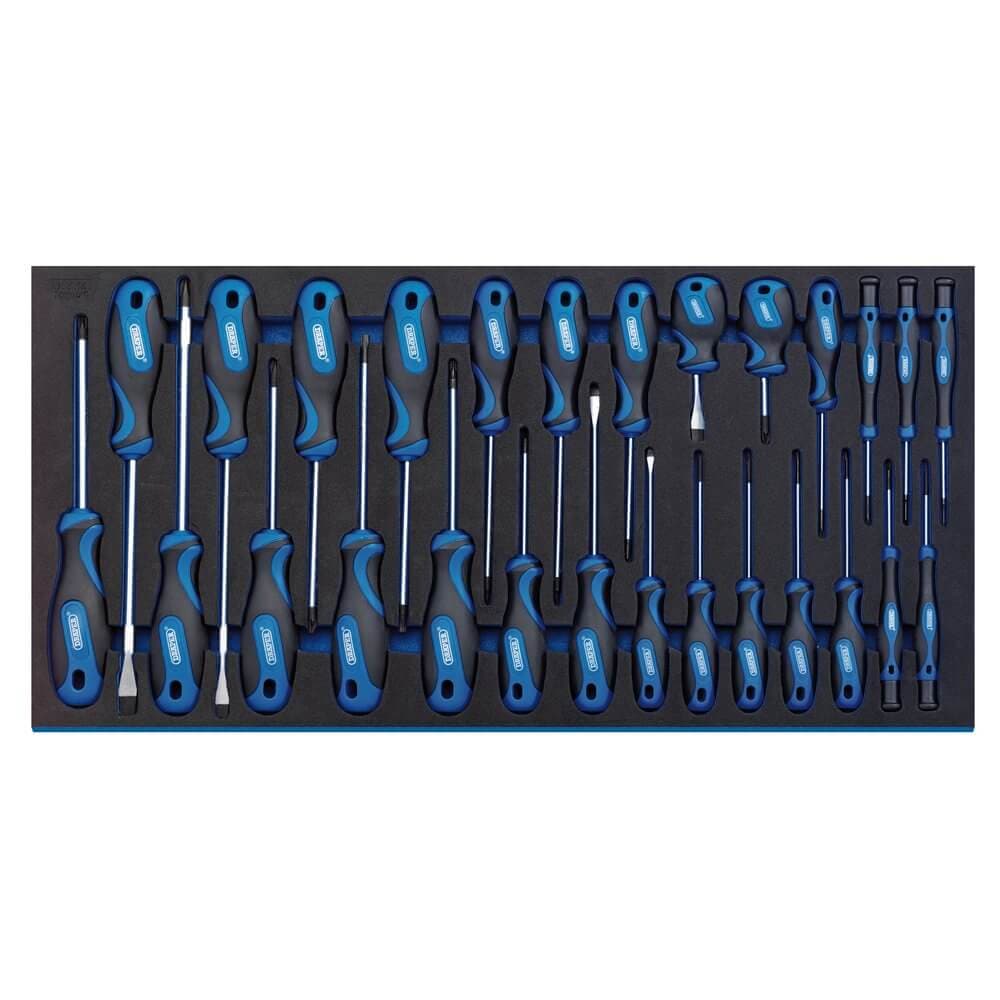 Draper 63406 Soft Grip Screwdriver Set In Full Drawer Eva Insert Tray (27 Piece) per set