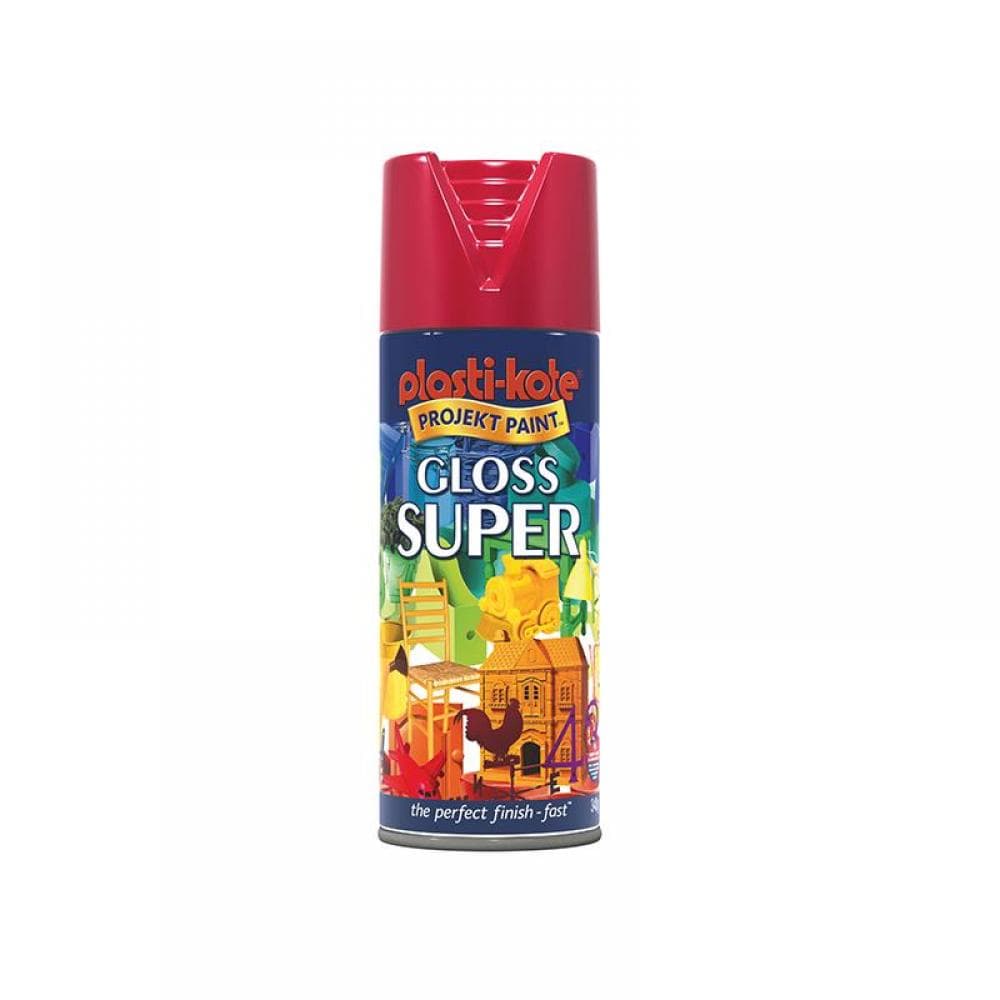 Plastikote 011120 Gloss Super Spray Bright Red 400Ml