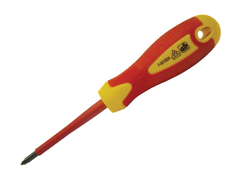 Faithfull Vde Soft Grip Screwdriver Pozidriv Tip Pz1 X 80Mm