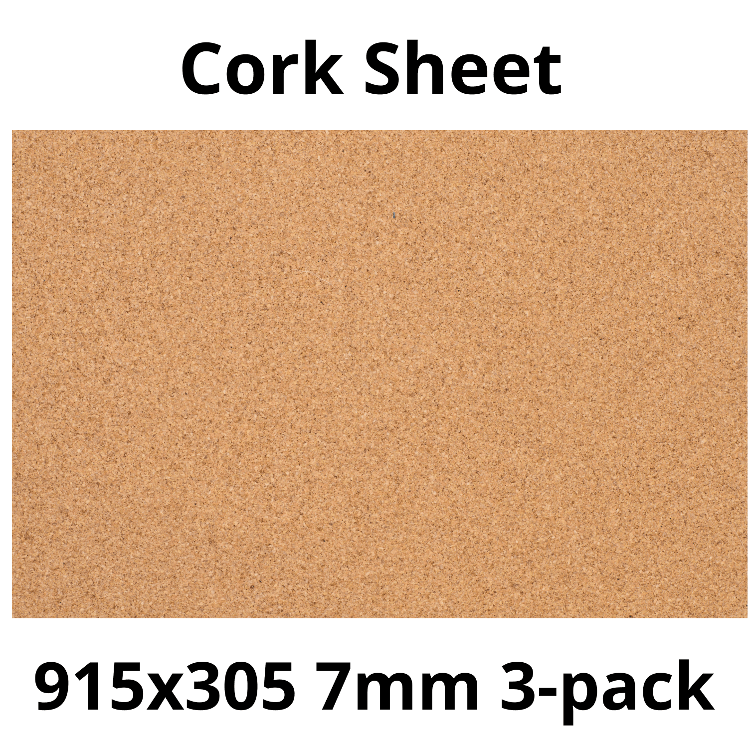 Cork Sheet - 915x305mm - 7mm - Décor and DIY - Pack of 3