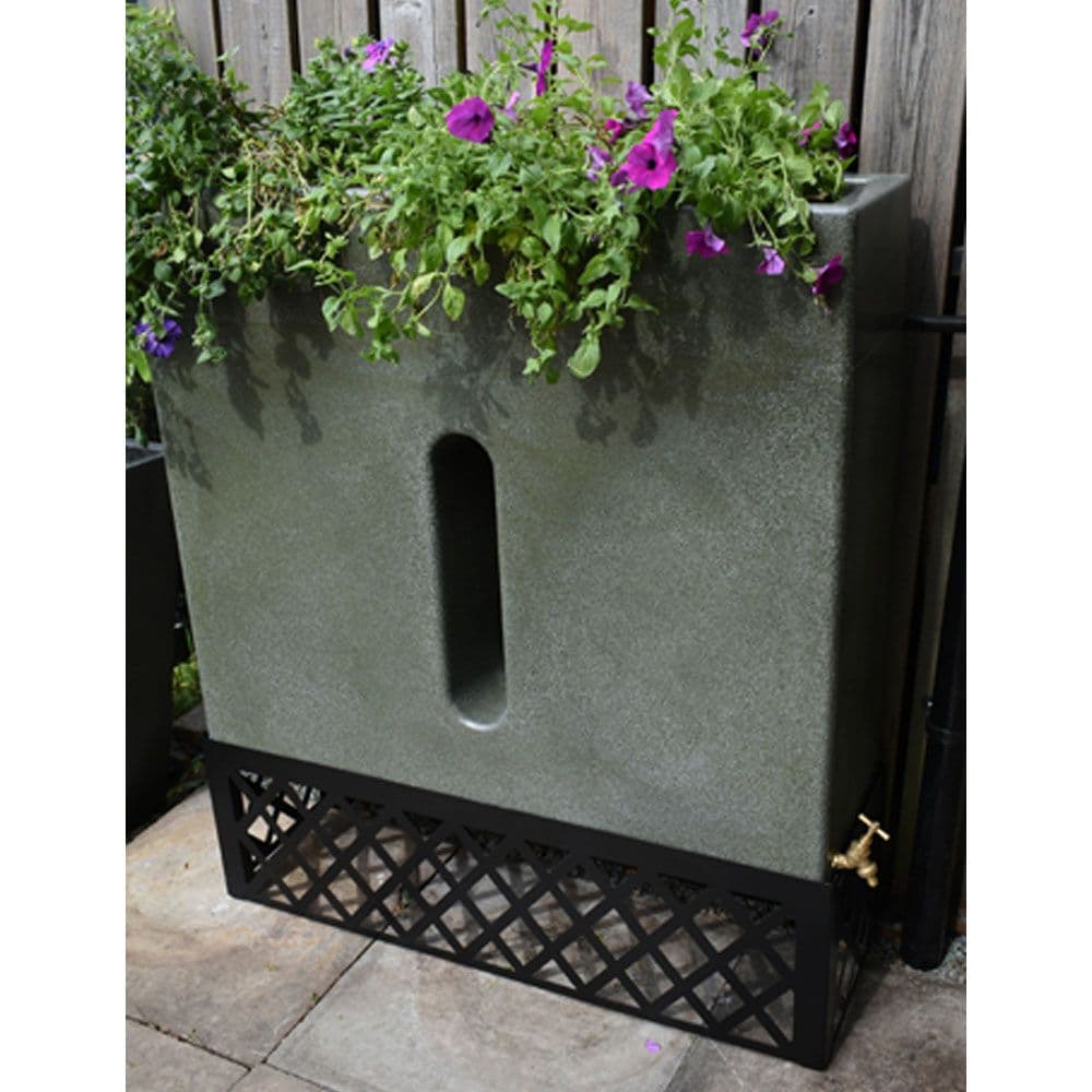 Large 280L Slimline Water Butt Planter - Green Marble Original Organics