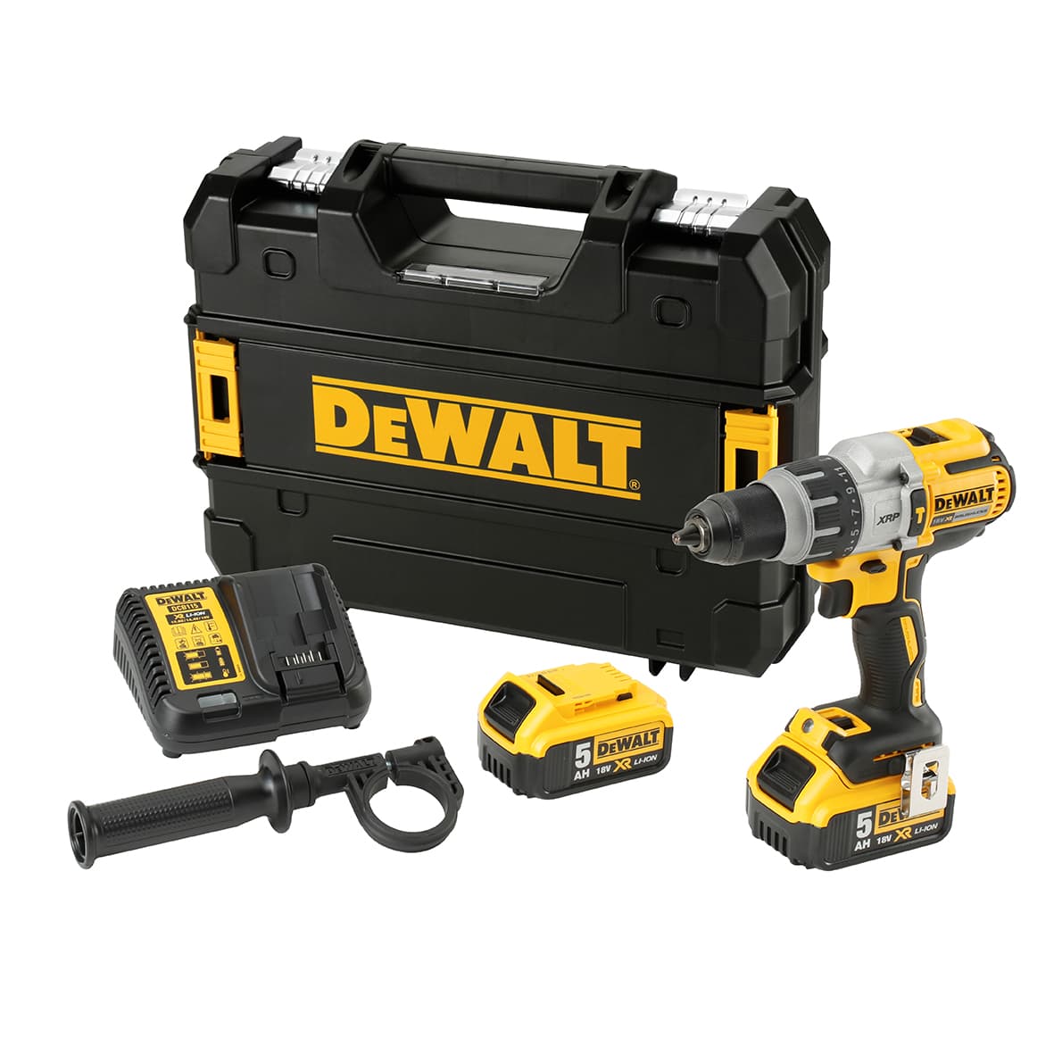 DeWalt XR 18V Cordless Brushless 3 Speed Combi Drill 2 X 5Ah Li-Ion Batteries DCD996P2
