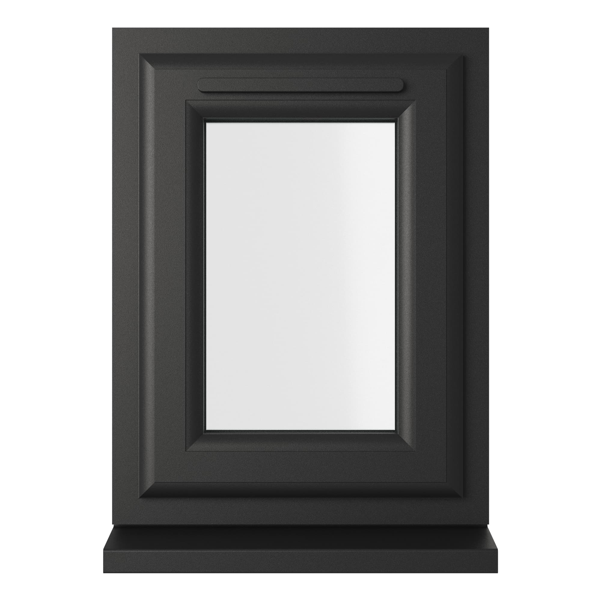 Crystal Double Glazed uPVC Window Black/White Top Opener 610mm x 440mm Clear
