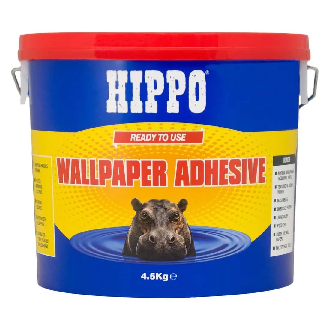 Hippo Wallpaper Adhesive 4.5Kg Ready Mixed Bucket
