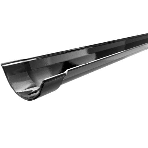 Hargreaves Premier Cast Iron Beaded Half Round Gutter - 125mm x 1829mm Black