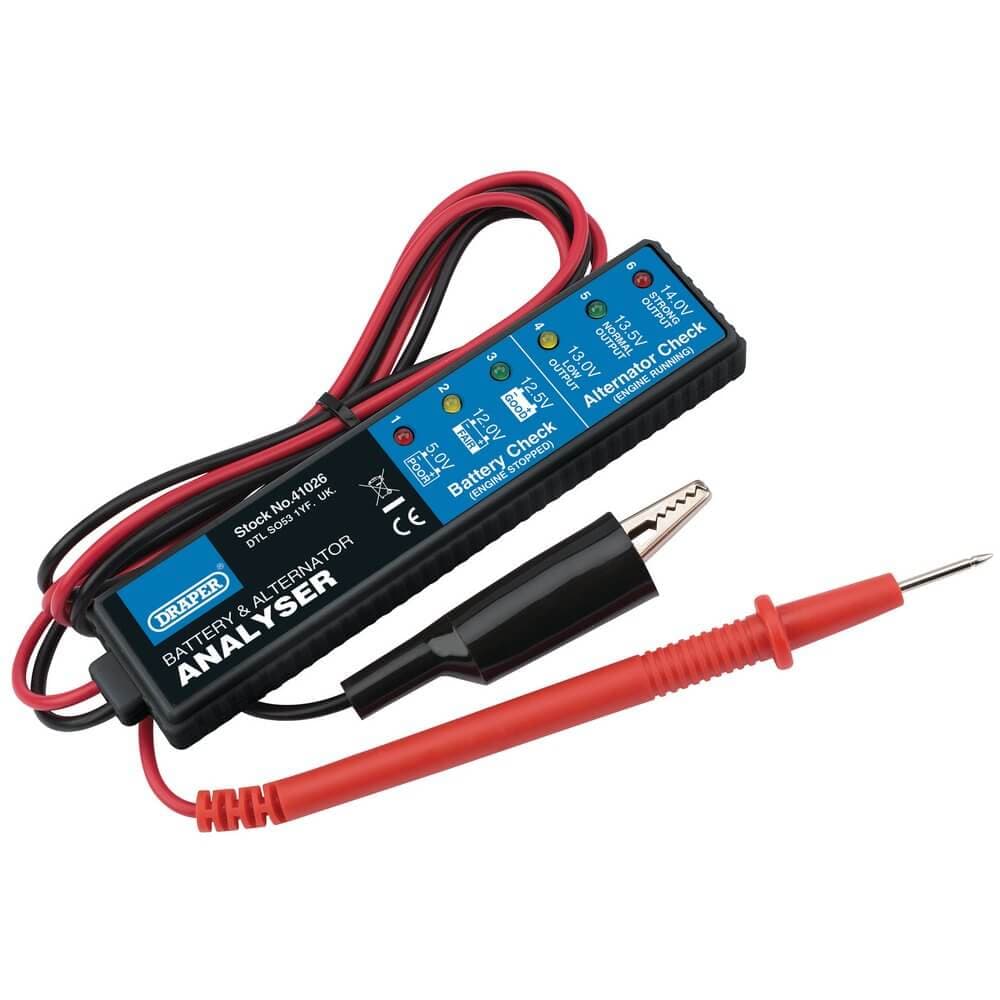 Draper 41026 Battery And Alternator Analyser For 12V Dc Systems each