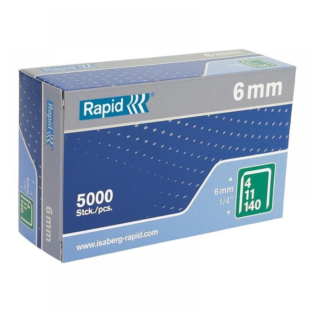 Rapid 11905711 140/6 6Mm Galvanised Staples (Box 5000)