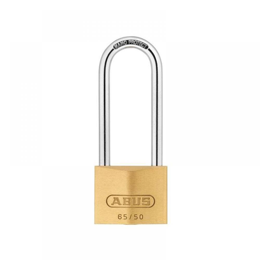Abus Mechanical 09858 65/50Mm Brass Padlock 80Mm Long Shackle Carded