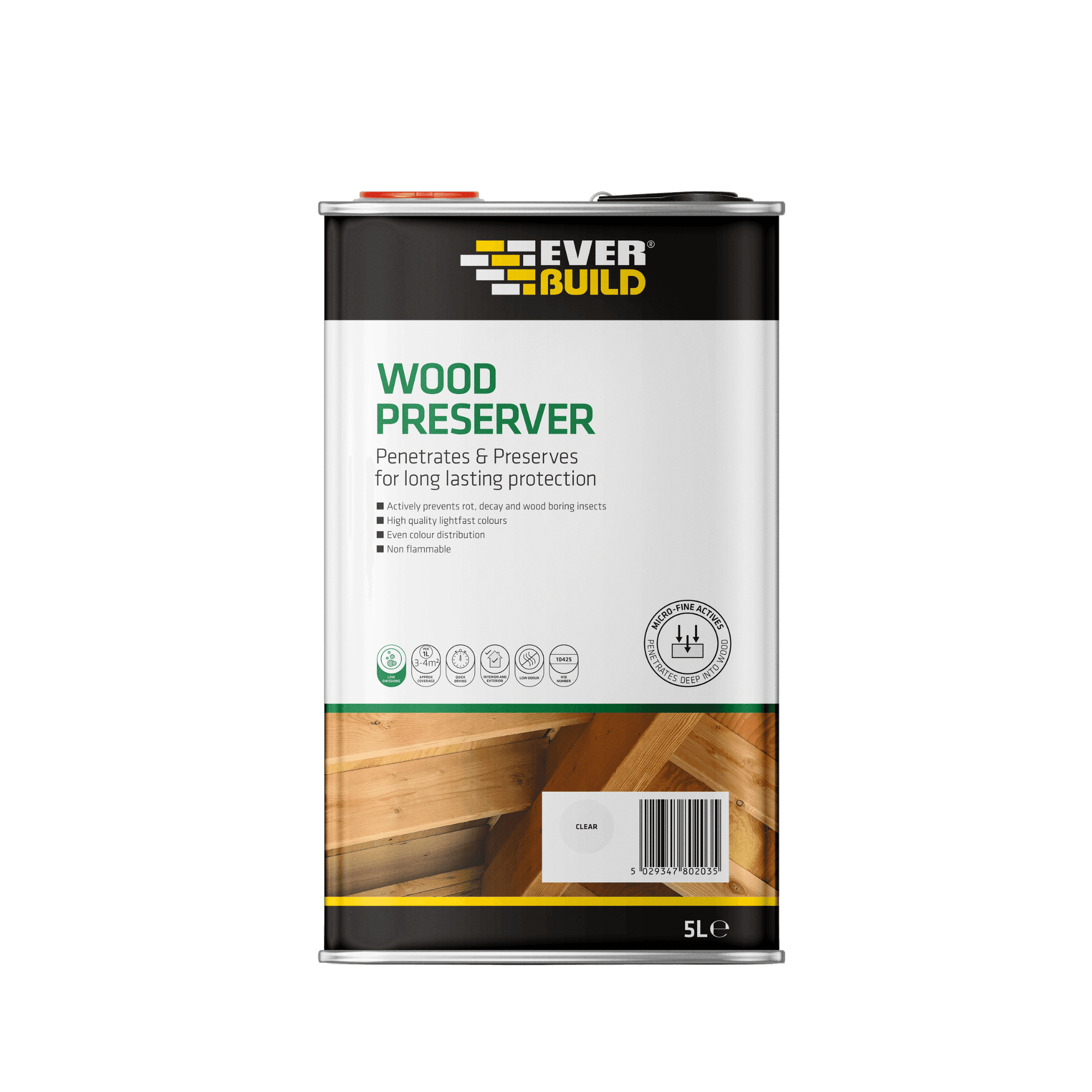 Everbuild Wood Preserver clear 5 L