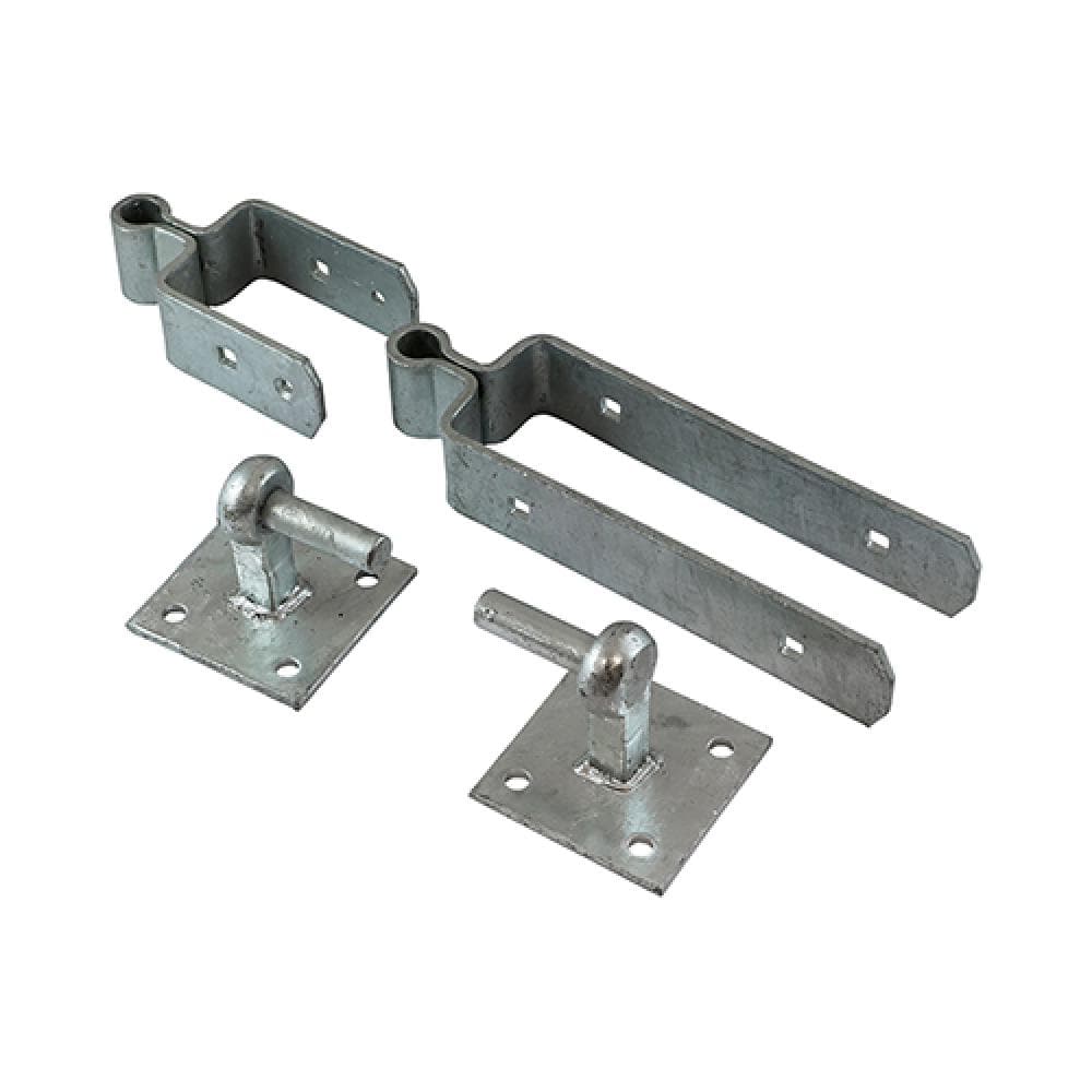 Timco DSFH450G Double Strap Hinge Set With Hook On Plate - Hot Dipped Galvanised 450Mm Plain Bag 1