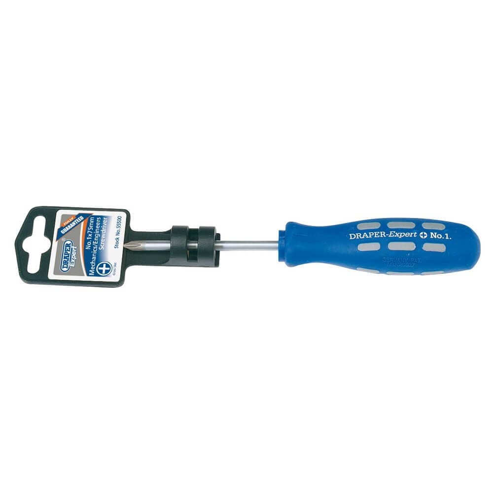 Draper Expert 55500 Cross Slot Mechanicfts Screwdriver No.1 X 75Mm each