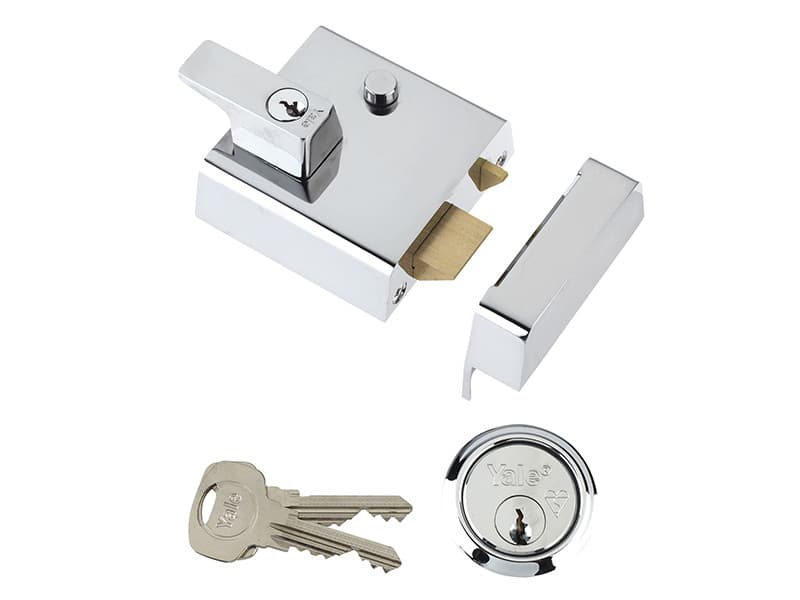 Yale Locks 630002215162 P2 Double Security Nightlatch 40Mm Backset Chrome Finish Visi