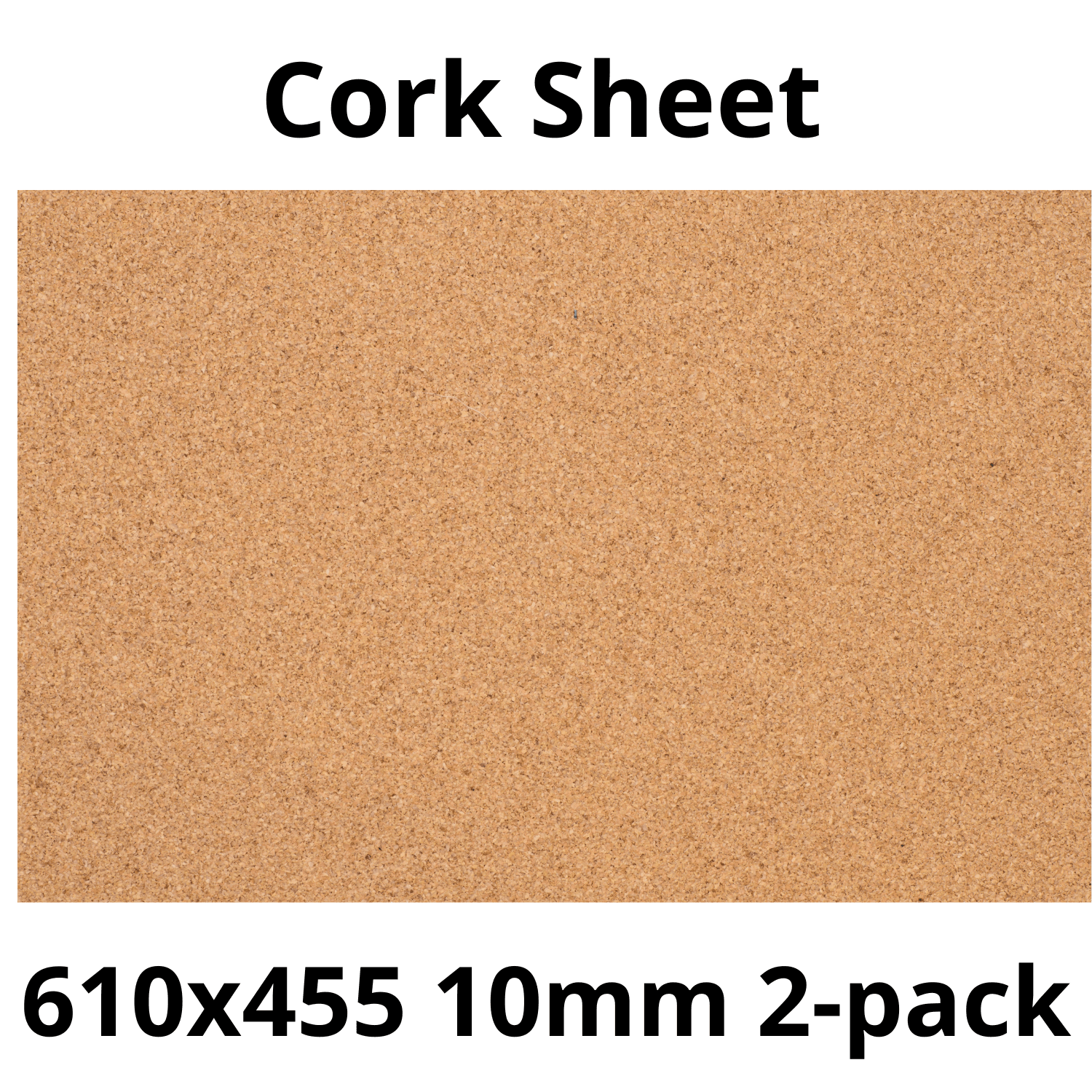Cork Sheet - 610x455mm - 10mm - Décor and DIY - Pack of 2