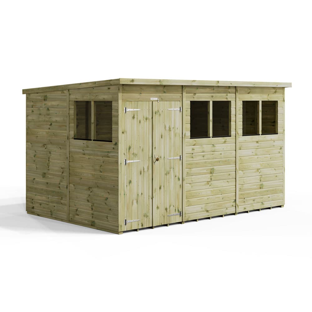 Powersheds 12x8 Premium Powersheds Pent Double Doors