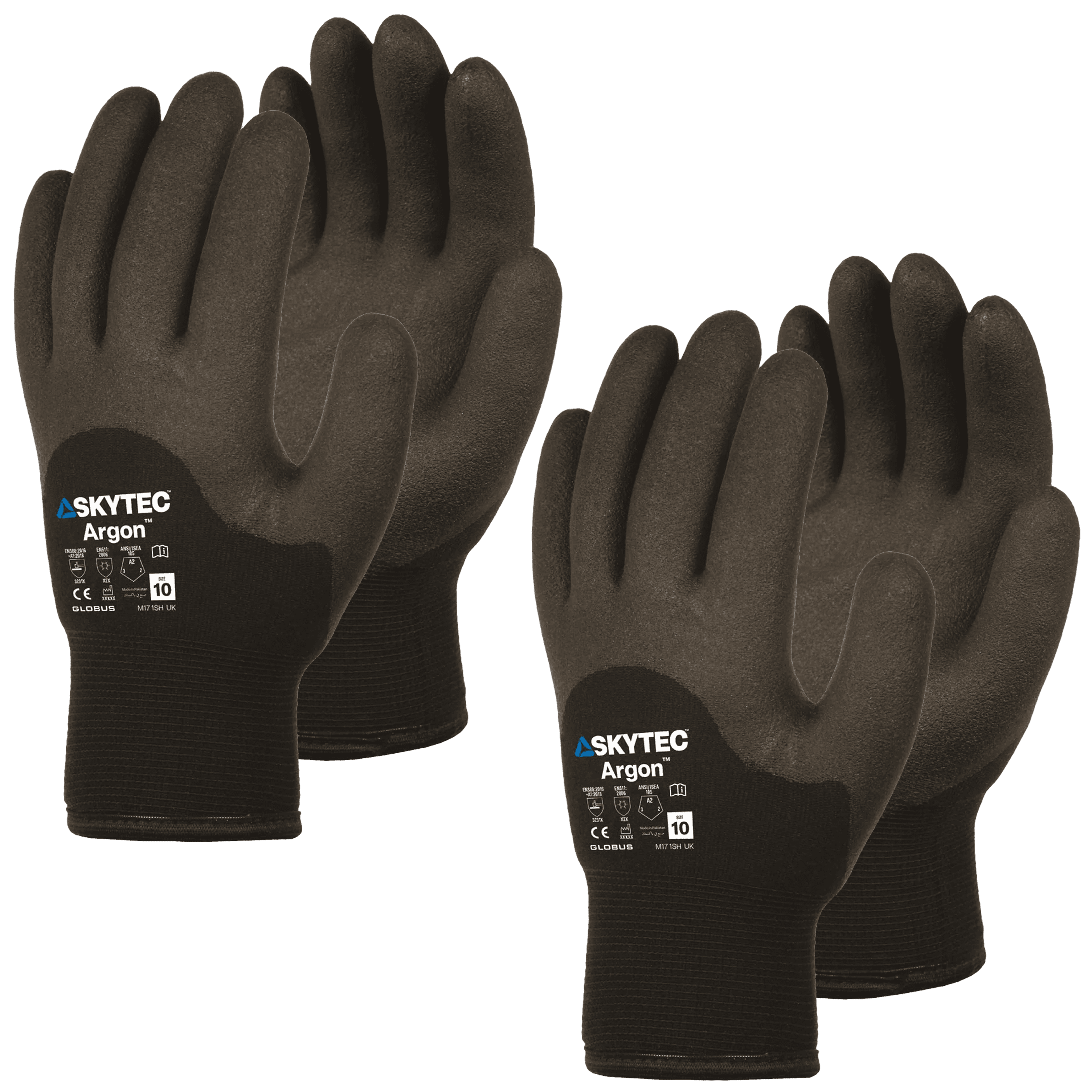 SKYTEC Argon Fleece Lined Thermal Insulated Water Repellent Work Gloves (PACK of 2 PAIRS)