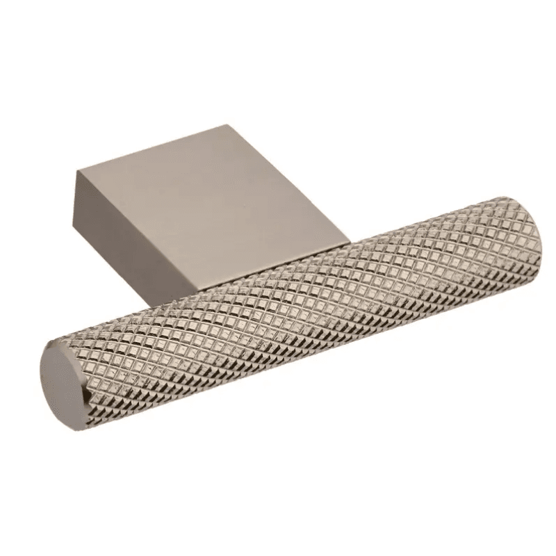 Kensington Knurled Cabinet & Drawer T-Knob - Brushed Nickel - 60mm - Elite Knobs & Handles