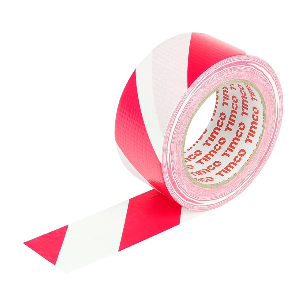 Timco CTHAZRW Hazard Warning Cloth Tape - Red And White 33M X 50Mm Roll 1