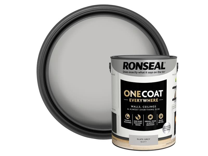 Ronseal One Coat Everywhere Interior Slate Grey Matt 5 Litre KCB.7015103.12504.81