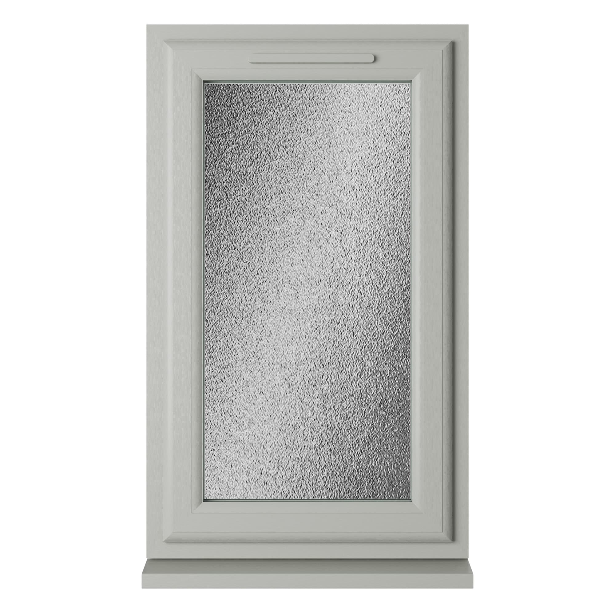 Crystal Triple Glazed uPVC Window Agate/White Right Hung 610mm x 1190mm Obscure