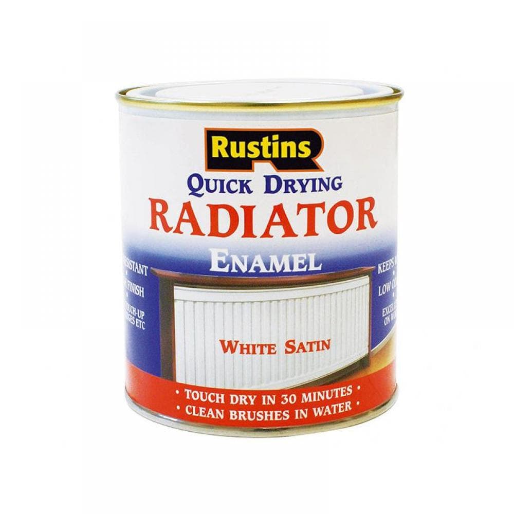 Rustins RADS250 Quick Dry Radiator Enamel Paint Satin White 250Ml