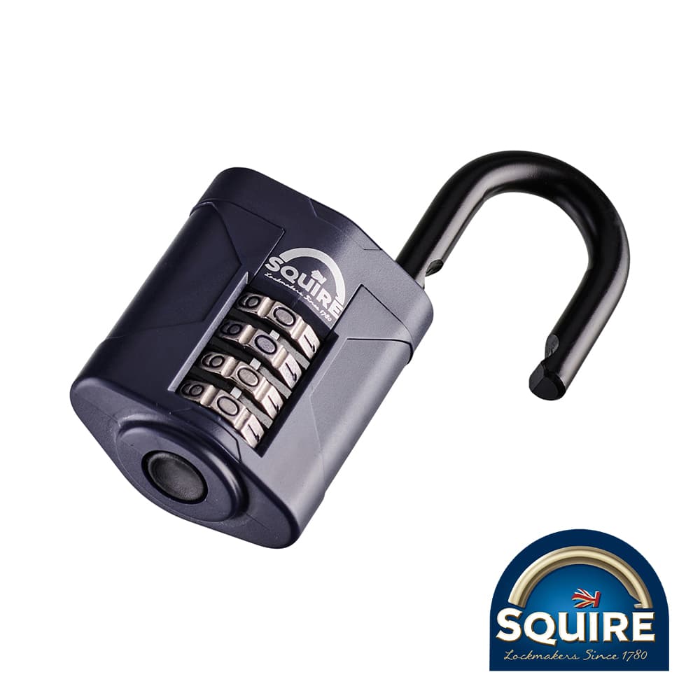Squire SQR701320 Combination Padlock - Steel Open Shackle - Cp50 50Mm Blister Pack 1