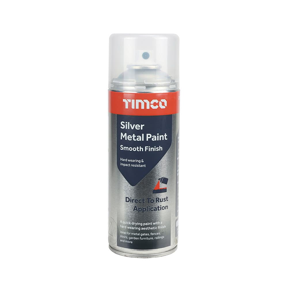 Timco 237008 Silver Metal Paint - Smooth Finish 380Ml Can 1