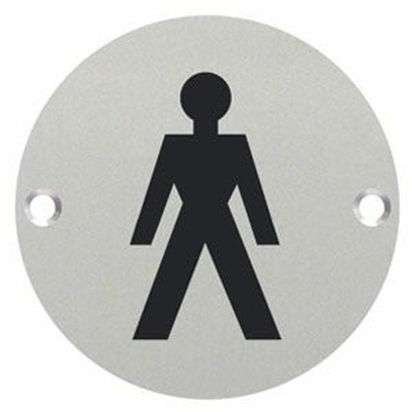 Welling Circular Male Pictogram Door Sign - 76mm