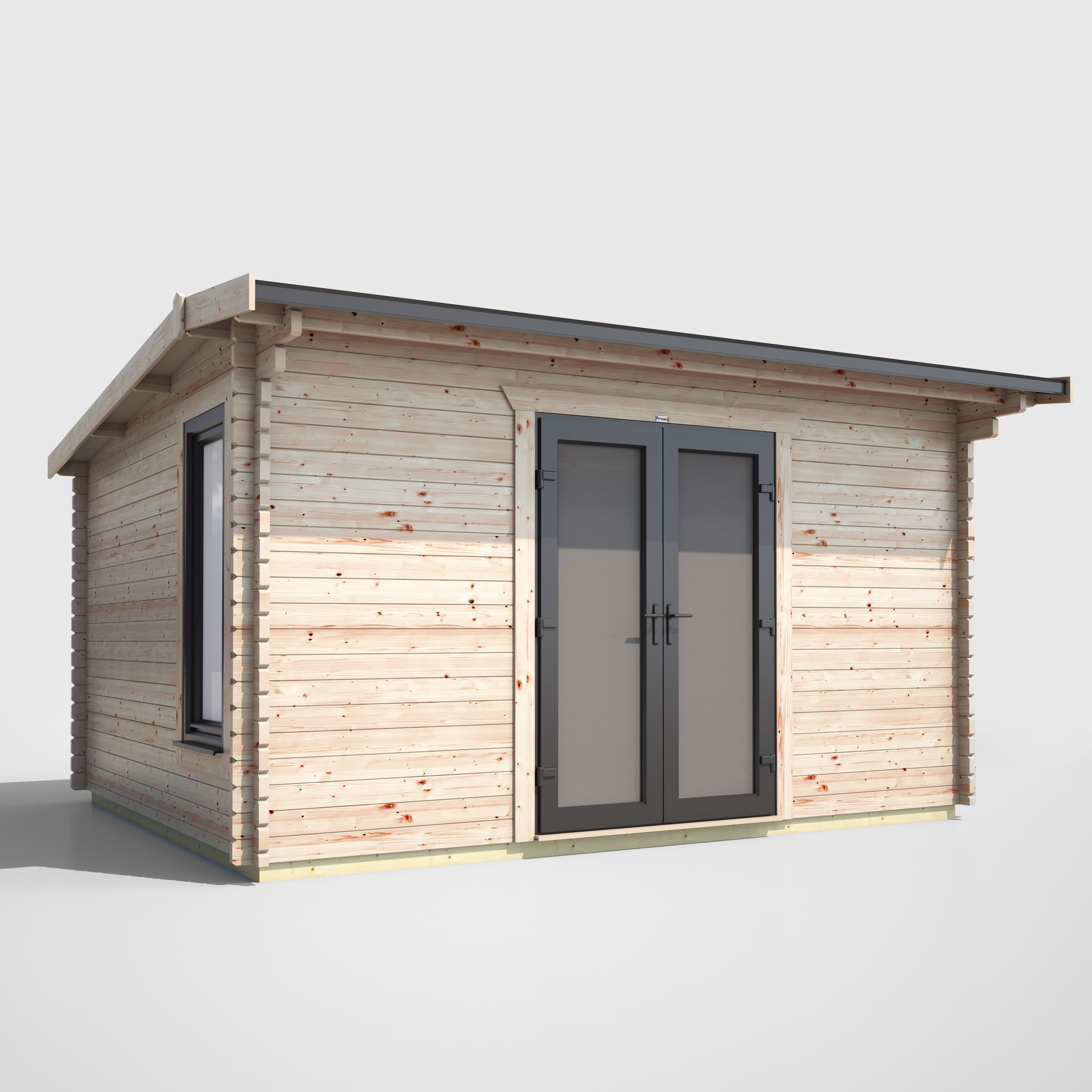 Powersheds 14 x 10 Power Apex Log Cabin Centre Doors