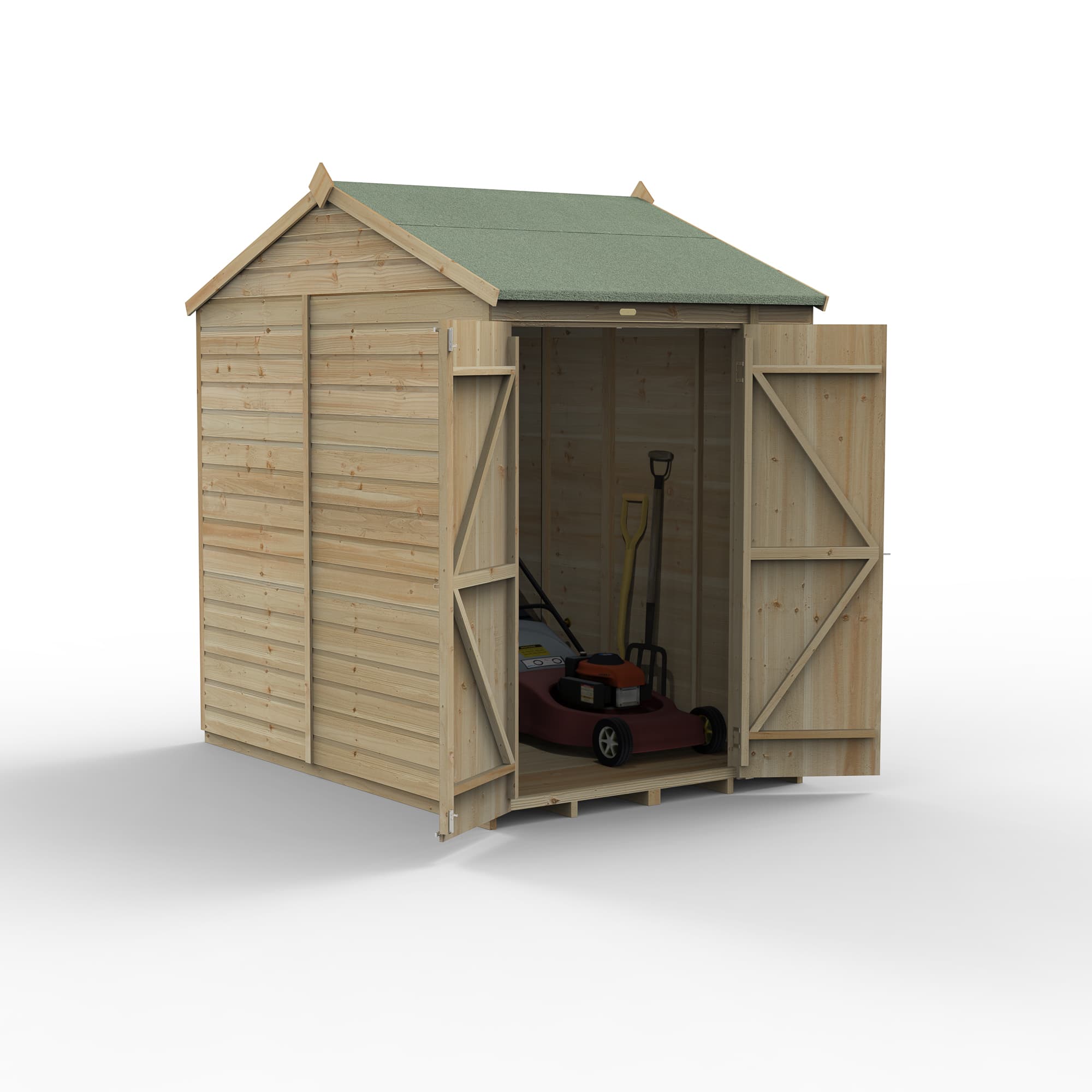 Beckwood 5x7 Reverse Apex Shed No Windows DoubleDoor Installed